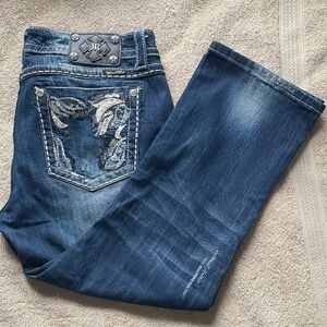 Miss Me 31 Blue Embellished Capris